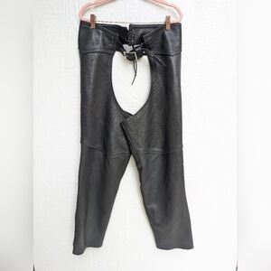 The Kerr Company Black Genuine Leather Chaps  Made In USA Size XXL